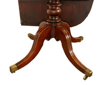 Antique Georgian Regency Cuban Mahogany Twin Pedestal Dining Table Tilt-Top 1810