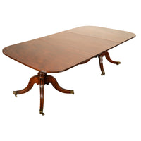 Antique Georgian Regency Cuban Mahogany Twin Pedestal Dining Table Tilt-Top 1810