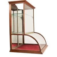 Antique American Mercantile Store Curved Glass Oak Counter Top Display Cabinet