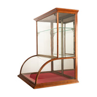 Antique American Mercantile Store Curved Glass Oak Counter Top Display Cabinet