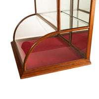 Antique American Mercantile Store Curved Glass Oak Counter Top Display Cabinet