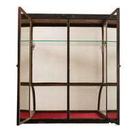 Antique American Mercantile Store Curved Glass Oak Counter Top Display Cabinet