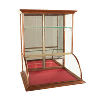 Antique American Mercantile Store Curved Glass Oak Counter Top Display Cabinet