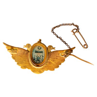 Antique 24 Karat Gold Egyptian Revival Scarab Pendant Brooch Cesare Tombini 1870