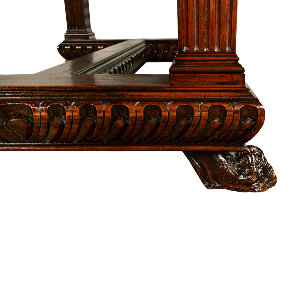 Antique Italian Carved Renaissance Revival Walnut Library Dining Table 1880