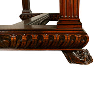 Antique Italian Carved Renaissance Revival Walnut Library Dining Table 1880