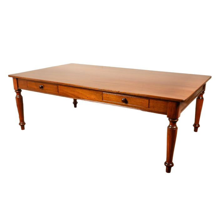 Antique Monumental 19th Century Mahogany Library Conference Dining Table 1860