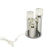 Italian Mid Century Modern Chrome Glass Ice Cube Table Lamp by Gaetano Sciolari