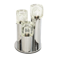 Italian Mid Century Modern Chrome Glass Ice Cube Table Lamp by Gaetano Sciolari