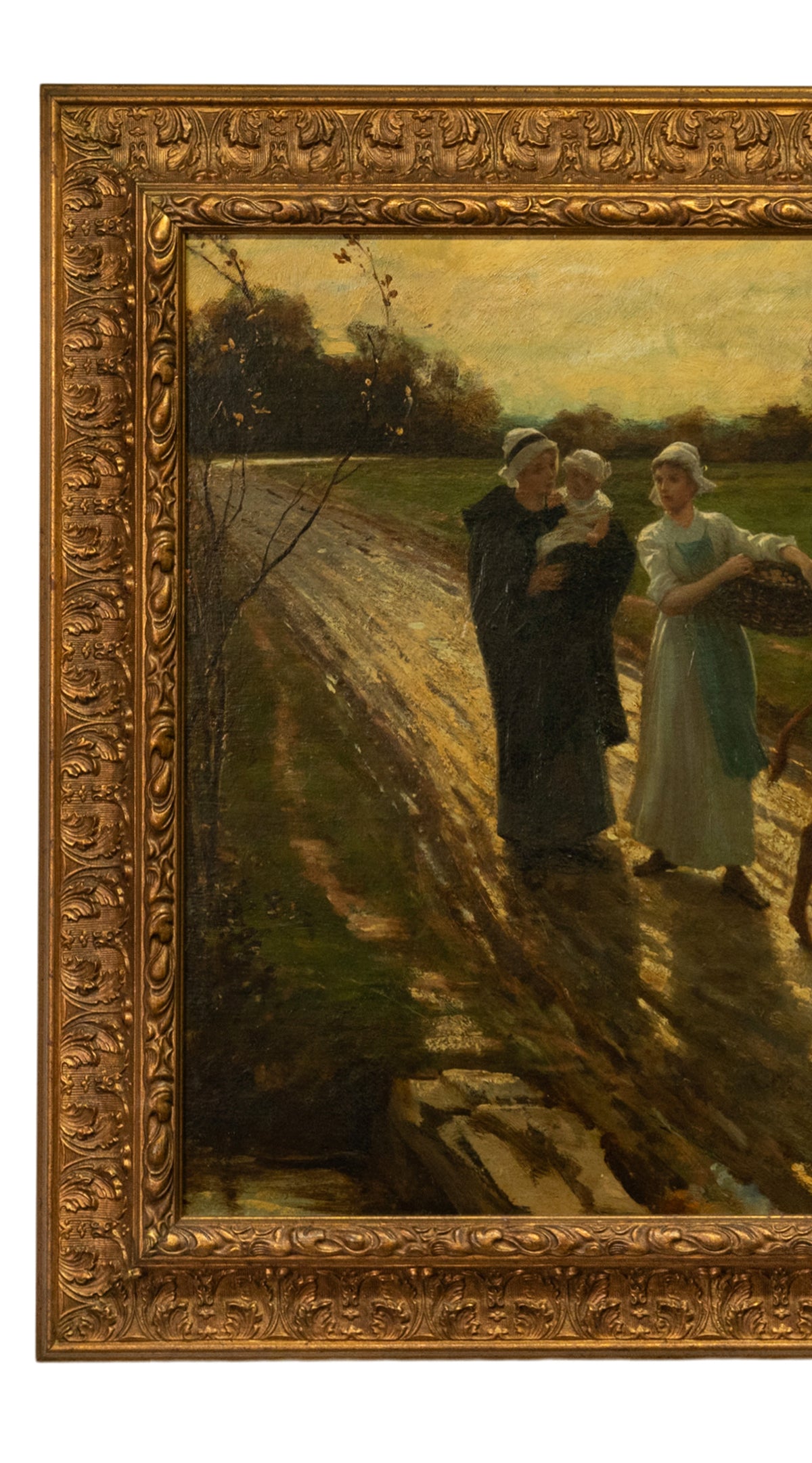 19th Century Impressionist Oil on Canvas Painting Bucolic Figural Landscape by Philip Richard Morris ARA 1880