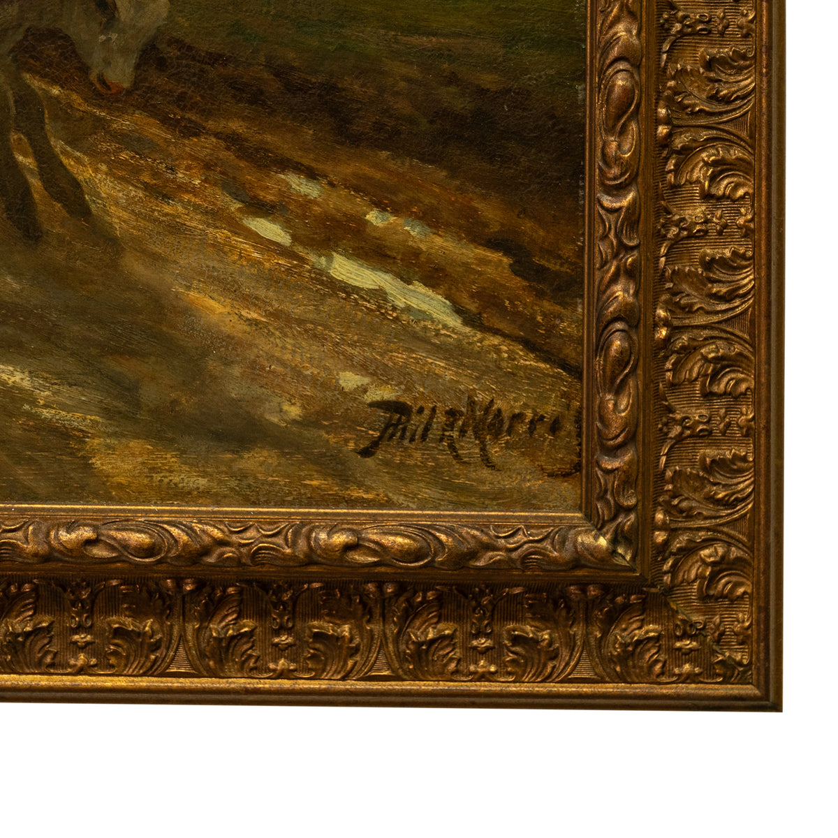 19th Century Impressionist Oil on Canvas Painting Bucolic Figural Landscape by Philip Richard Morris ARA 1880