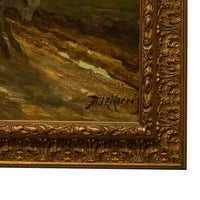 19th Century Impressionist Oil on Canvas Painting Bucolic Figural Landscape by Philip Richard Morris ARA 1880