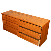 Mid Century Modern Danish Teak 6 Drawer Double Dresser Credenza Sannemanns 1970