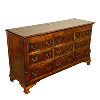 Antique 18th C Georgian Oak Mahogany Hinged Top Mule Chest Coffer Sideboard 1770