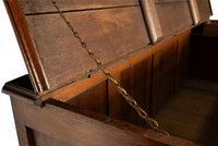 Antique 18th C Georgian Oak Mahogany Hinged Top Mule Chest Coffer Sideboard 1770