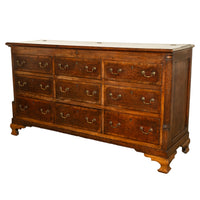 Antique 18th C Georgian Oak Mahogany Hinged Top Mule Chest Coffer Sideboard 1770