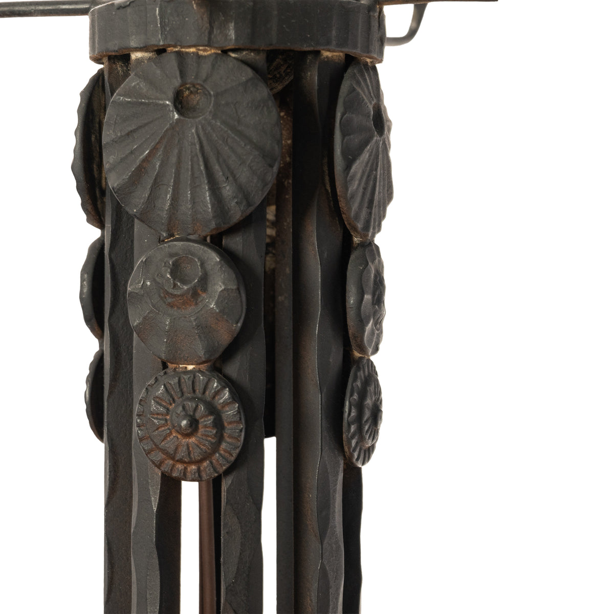 Antique French Art Deco Table Lamp Muller Frères Glass Iron Luneville Signed