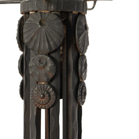 Antique French Art Deco Table Lamp Muller Frères Glass Iron Luneville Signed