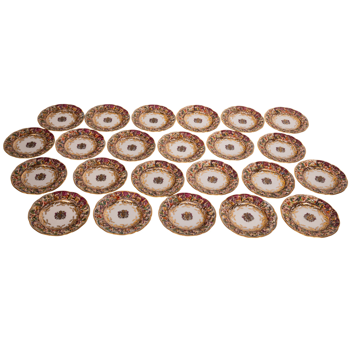 Antique Naples Porcelain 215 Piece Dinner & Tea Service Napoleon Au Roi de Rome