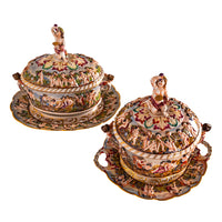 Antique Naples Porcelain 215 Piece Dinner & Tea Service Napoleon Au Roi de Rome