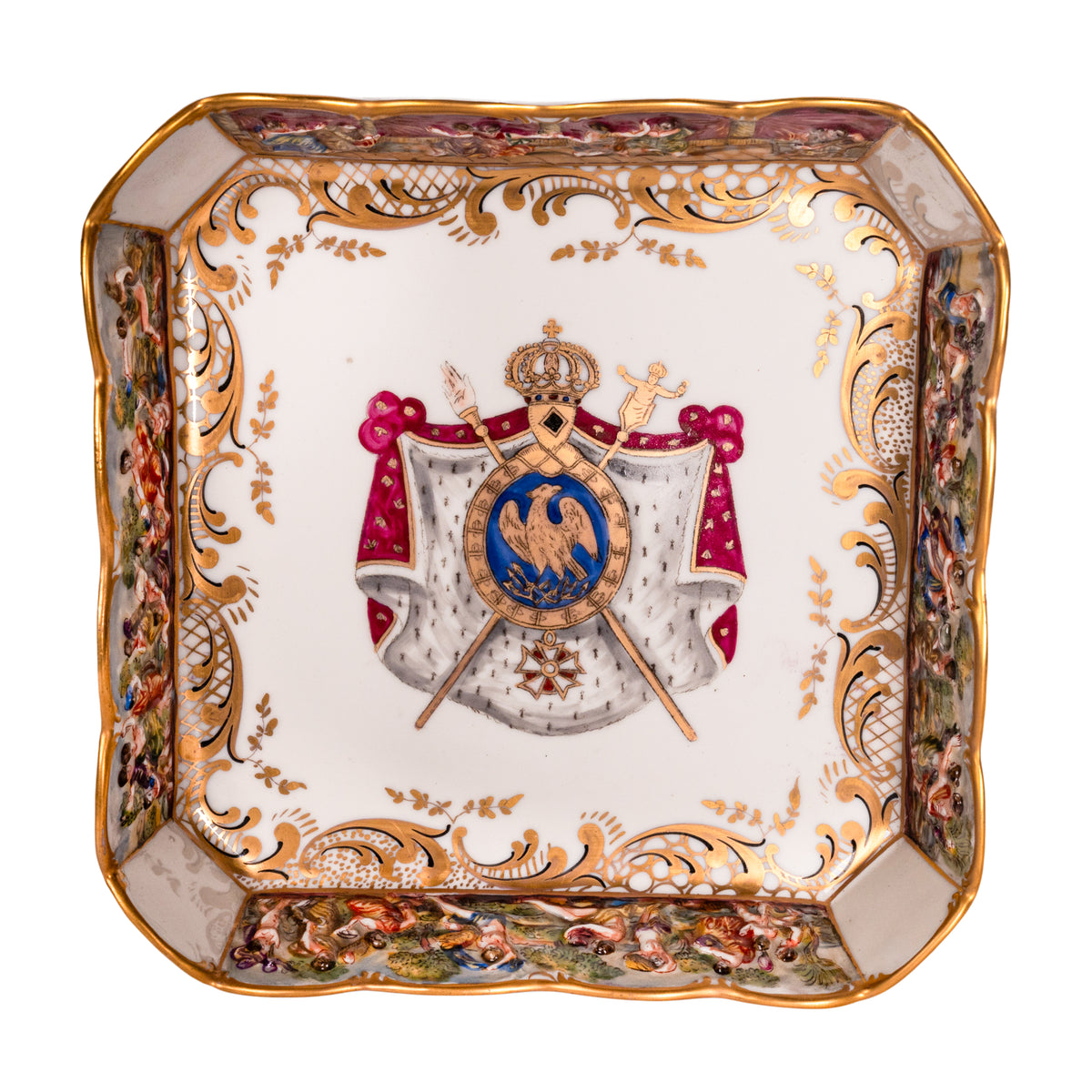 Antique Naples Porcelain 215 Piece Dinner & Tea Service Napoleon Au Roi de Rome