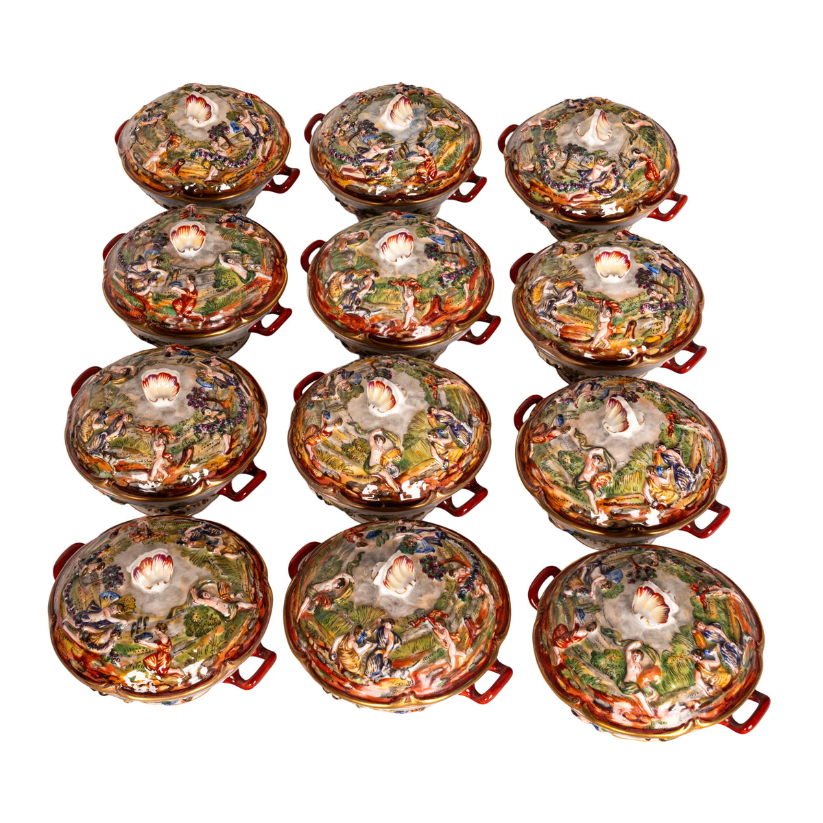 Antique Naples Porcelain 215 Piece Dinner & Tea Service Napoleon Au Roi de Rome