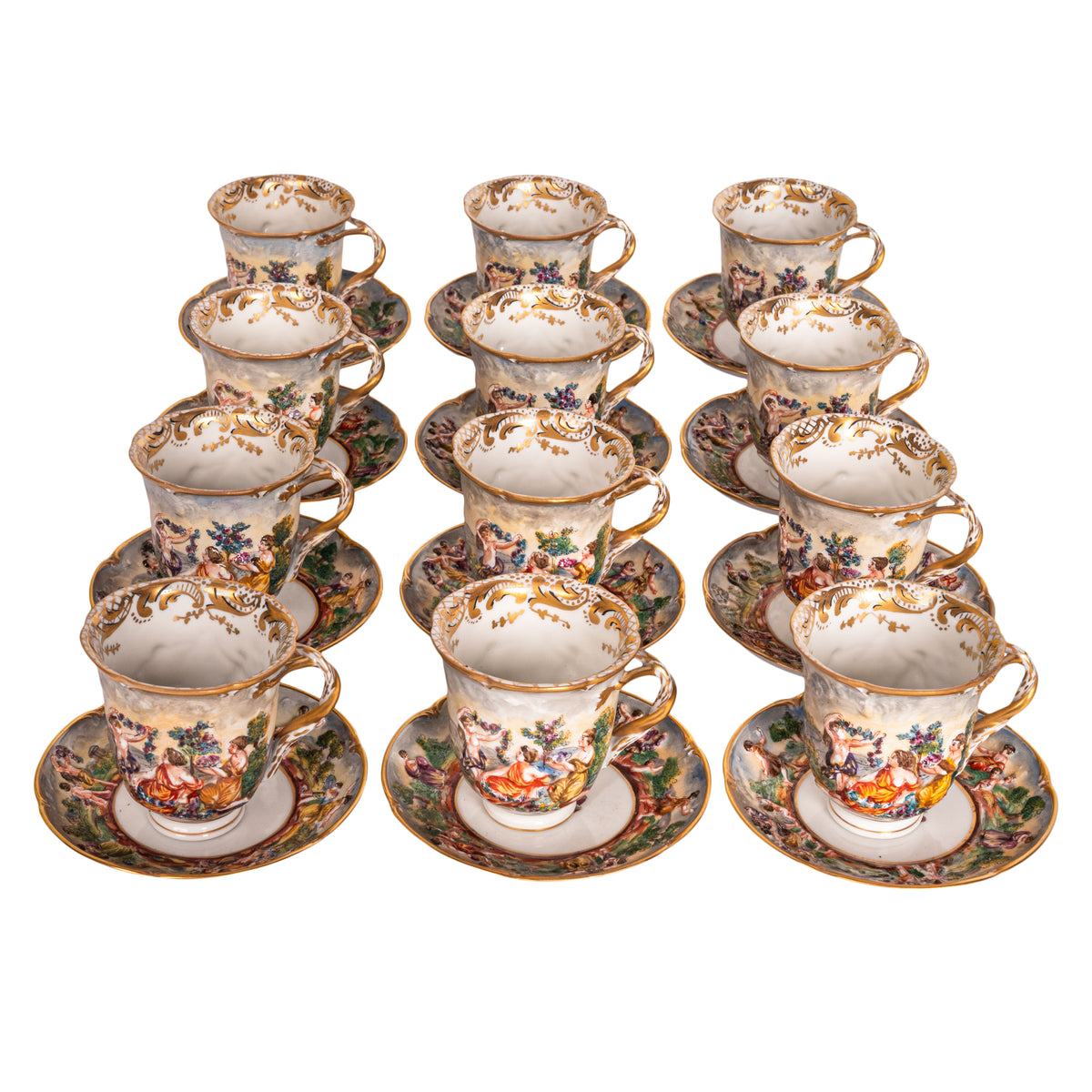 Antique Naples Porcelain 215 Piece Dinner & Tea Service Napoleon Au Roi de Rome