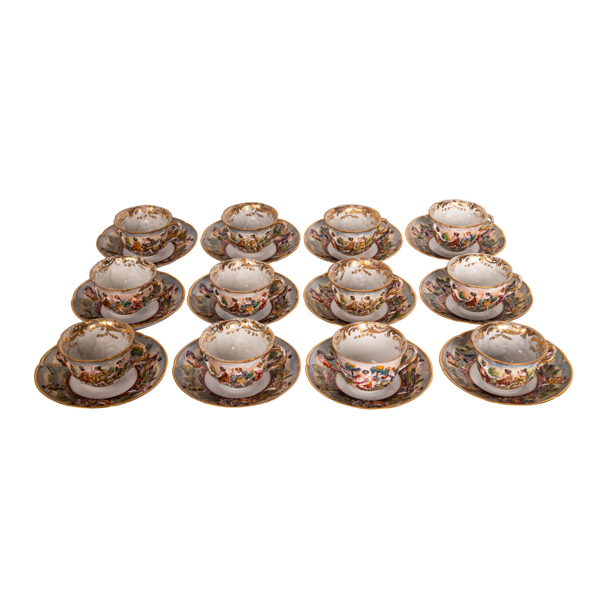 Antique Naples Porcelain 215 Piece Dinner & Tea Service Napoleon Au Roi de Rome