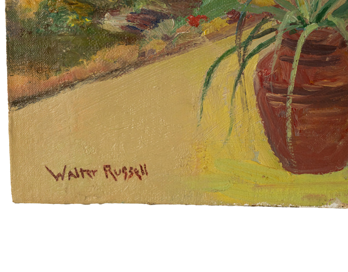 Antique American Impressionist Oil Painting Coral Gables Miami Florida Walter Bowman Russell