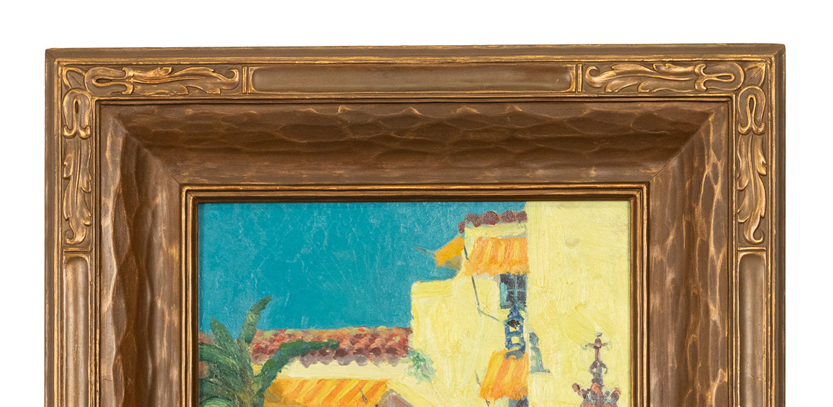 Antique American Impressionist Oil Painting Coral Gables Miami Florida Walter Bowman Russell
