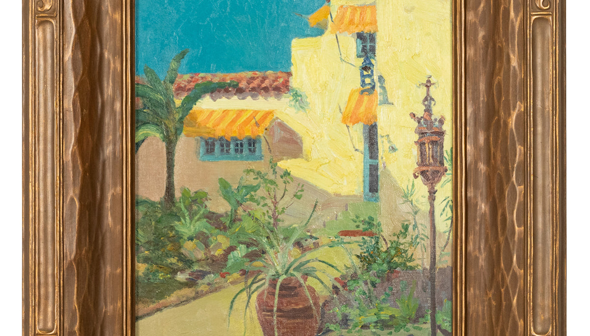 Antique American Impressionist Oil Painting Coral Gables Miami Florida Walter Bowman Russell