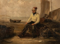 Antique Irish Oil Canvas Fishing Maritime Painting William P Rogers Dublin 1870