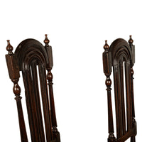 Pair Antique 17th Century William & Mary Oak Joined Back Stools Side Chairs 1690