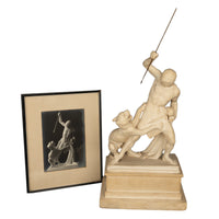 "Panther Hunter" Danish Sculpture Neoclassical Statue Jens Adolph Jerichau 1846