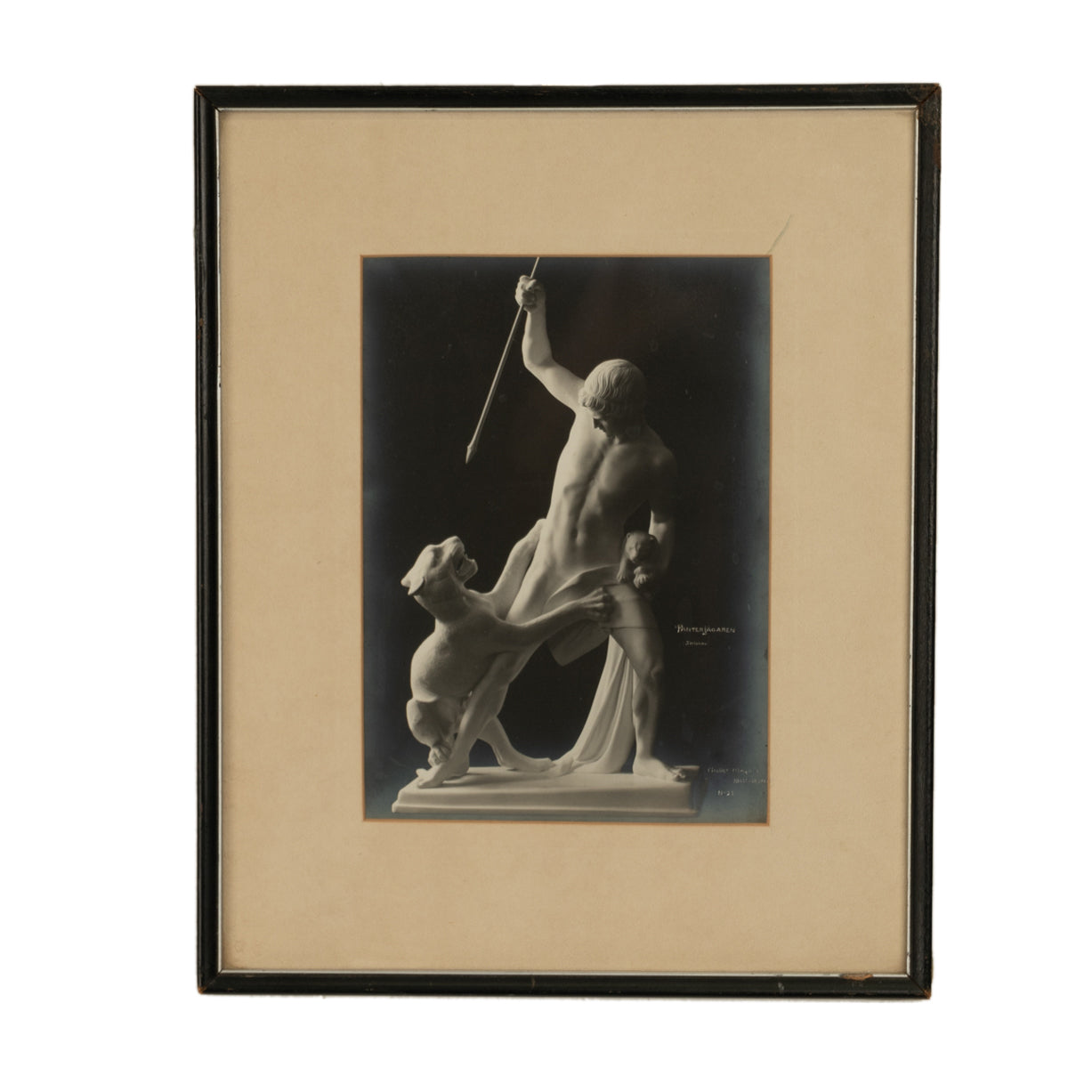"Panther Hunter" Danish Sculpture Neoclassical Statue Jens Adolph Jerichau 1846