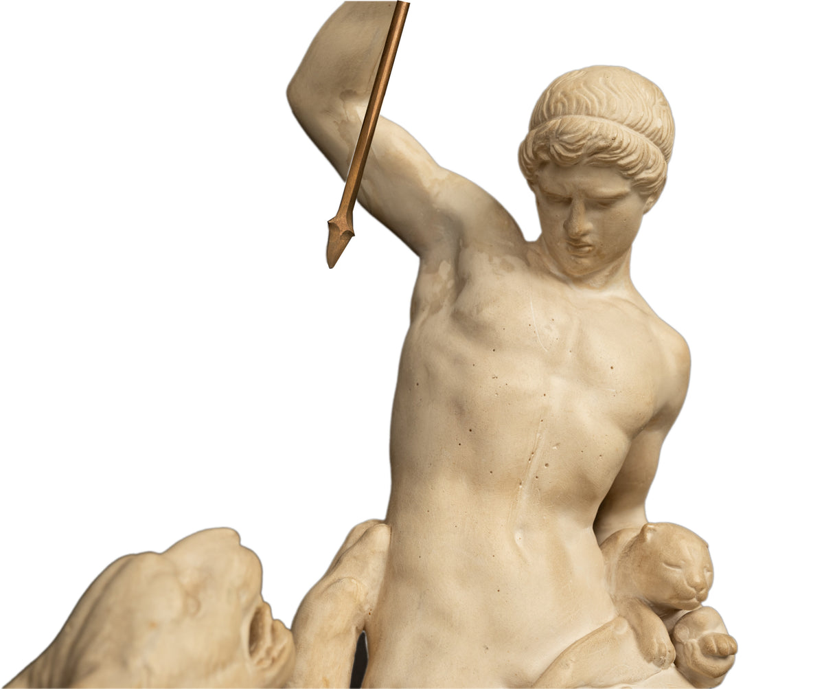 "Panther Hunter" Danish Sculpture Neoclassical Statue Jens Adolph Jerichau 1846