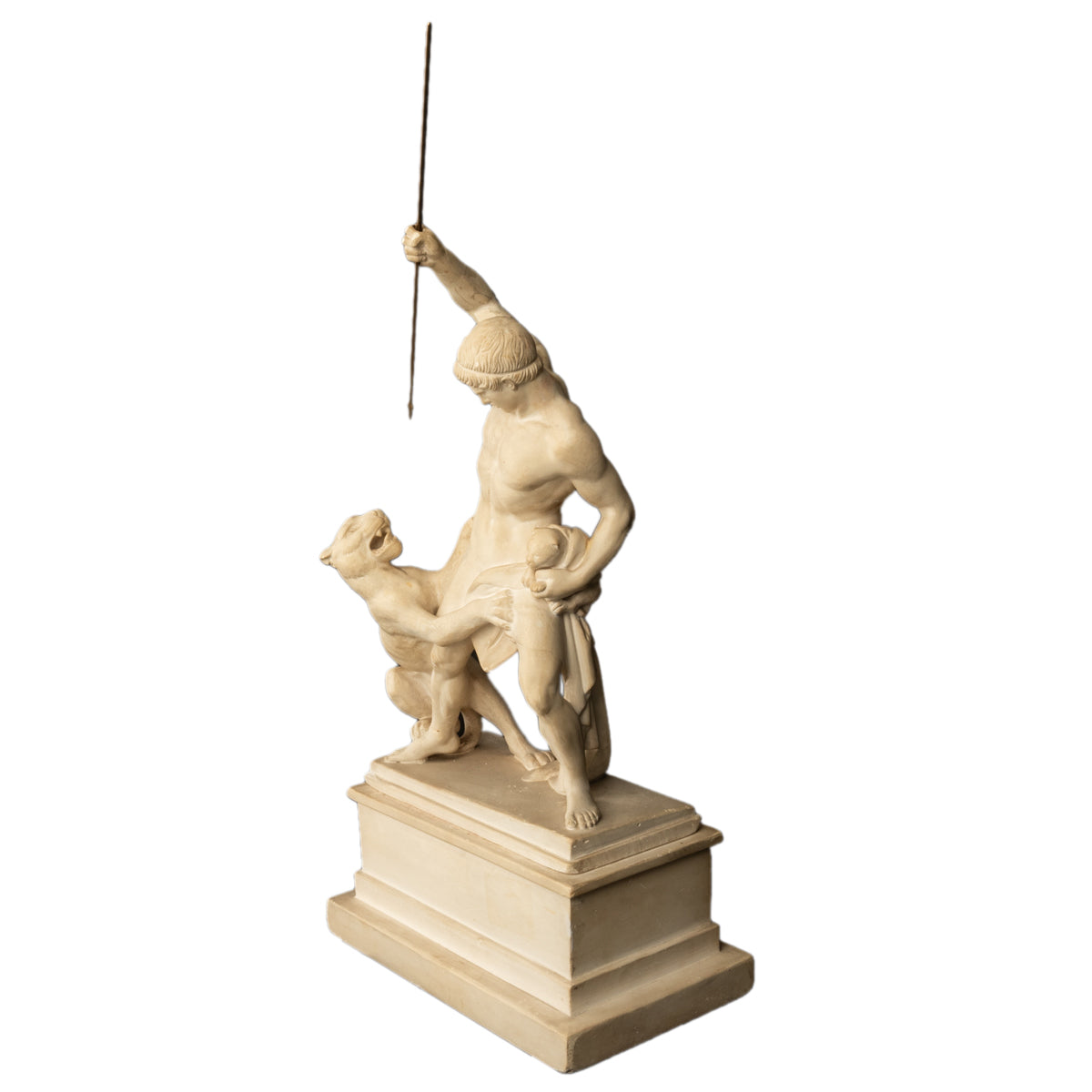 "Panther Hunter" Danish Sculpture Neoclassical Statue Jens Adolph Jerichau 1846