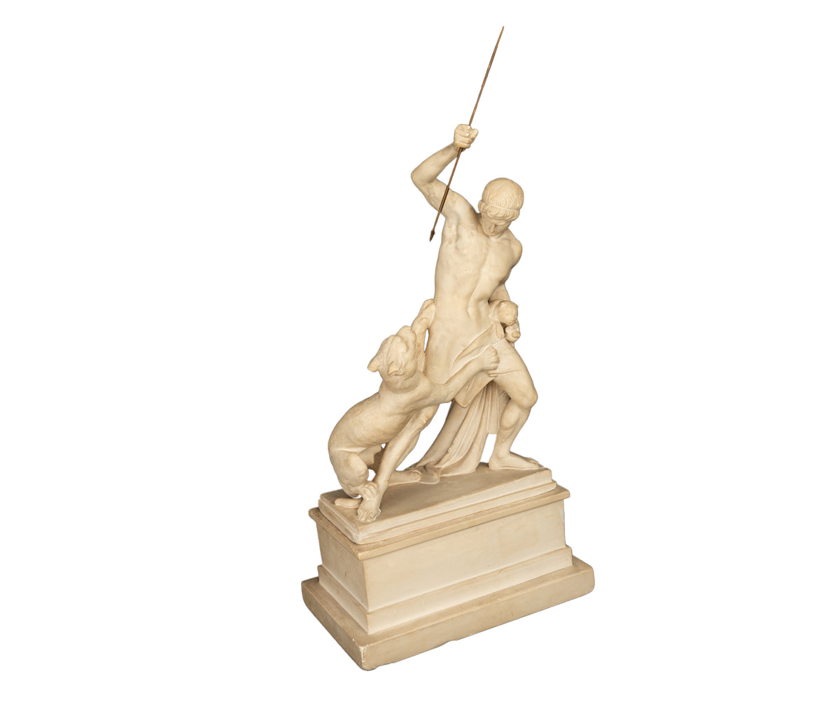 "Panther Hunter" Danish Sculpture Neoclassical Statue Jens Adolph Jerichau 1846