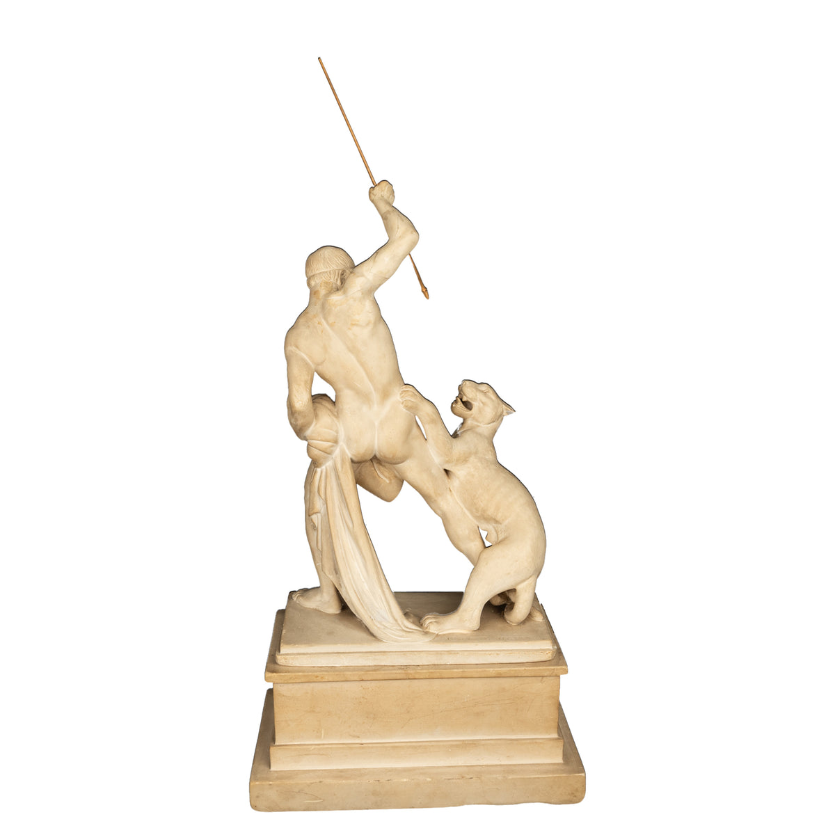 "Panther Hunter" Danish Sculpture Neoclassical Statue Jens Adolph Jerichau 1846
