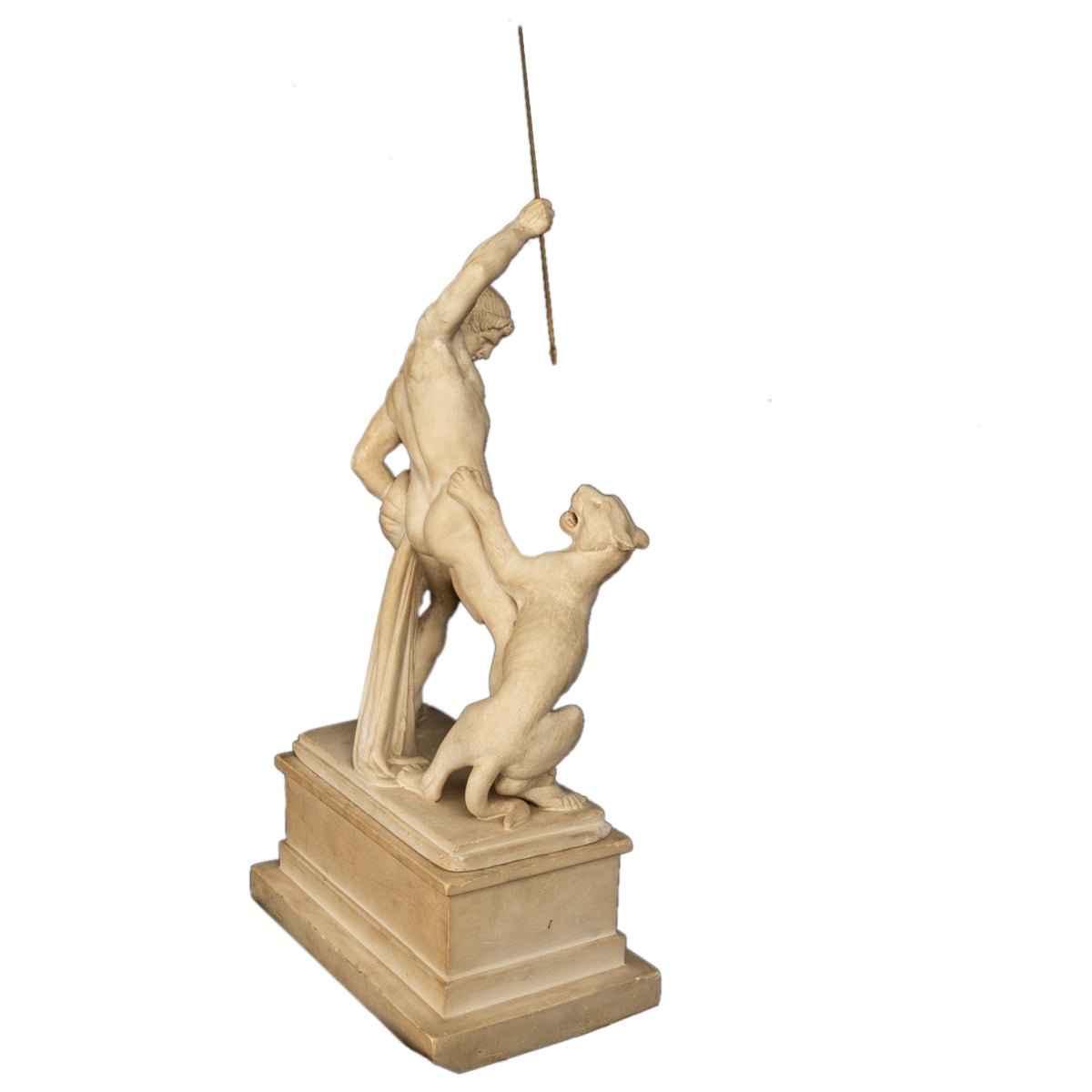 "Panther Hunter" Danish Sculpture Neoclassical Statue Jens Adolph Jerichau 1846
