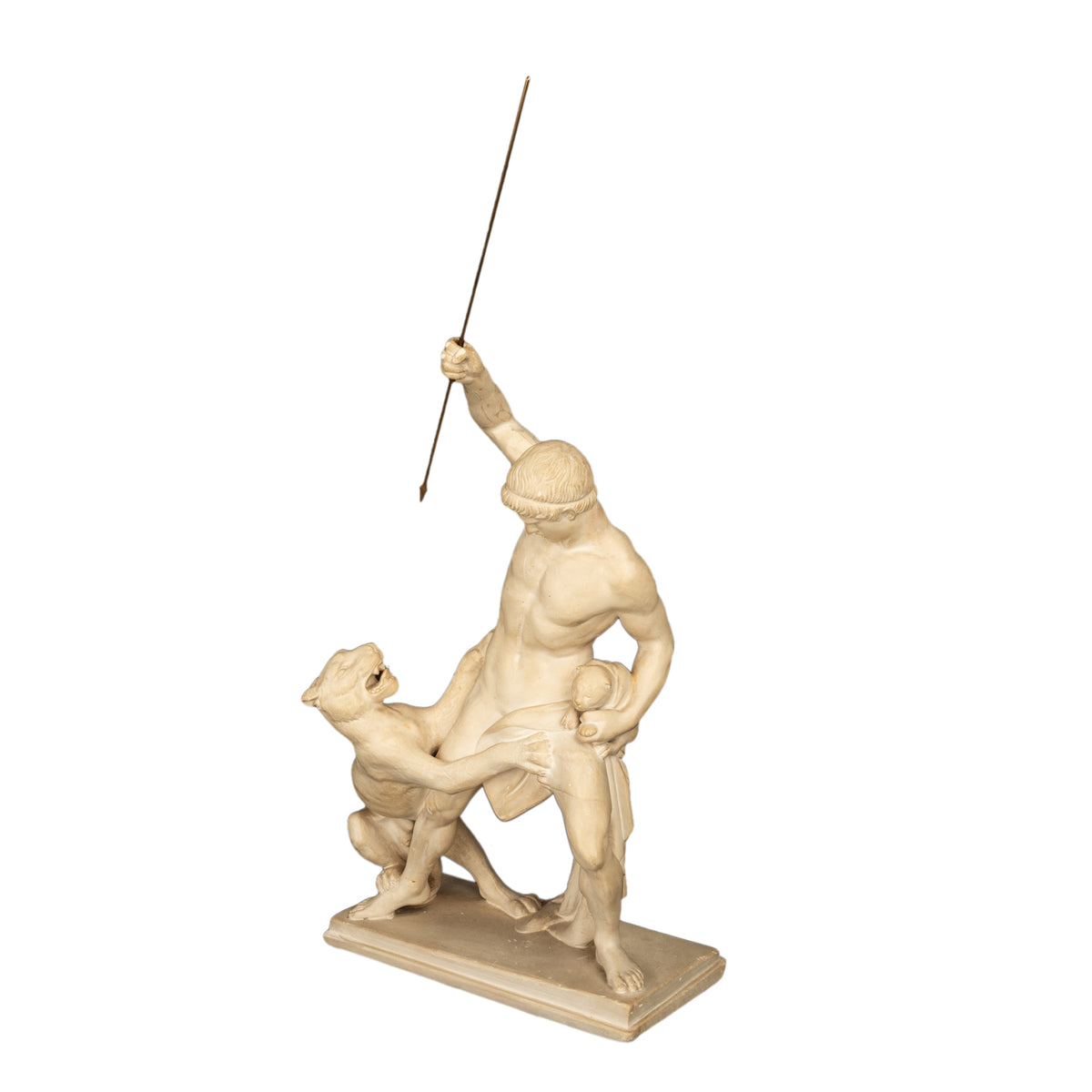 "Panther Hunter" Danish Sculpture Neoclassical Statue Jens Adolph Jerichau 1846