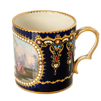Antique 18th Century French Louis XV Sevres Porcelain Cup Saucer by Bardet 1758