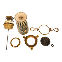 Antique Art Pottery Stoneware Dalton Lambeth Oil Lamp Signed Edith Lupton 1884