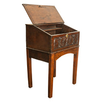 Antique 17th Century Charles II Carved Oak Bible Box Chest Desk on Stand 1680