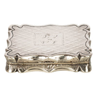 Antique Sterling Silver Gilt Engraved Vinaigrette Birmingham Edward Smith 1839