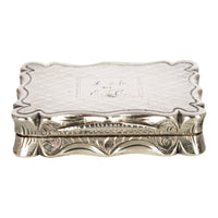 Antique Sterling Silver Gilt Engraved Vinaigrette Birmingham Edward Smith 1839