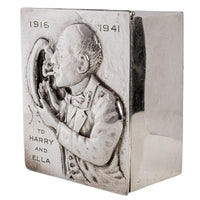 Antique American Art Deco Sterling Silver Novelty Repoussé Cigarette Box 1925