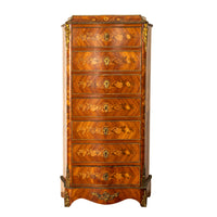 Fine Antique French Louis XV Marquetry Rosewood Ormolu Secretaire Abattant 1880