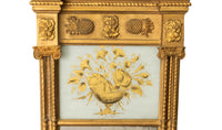 Antique American Federal Carved Giltwood Pier Mirror Églomisé Panel NY 1810