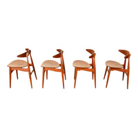 Danish MCM Set of Four Hans J. Wegner CH-33 Teak Chairs Carl Hansen & Søn 1960